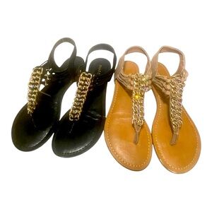 Steve Madden Womens Rhinestone Embellished Thong Sandals Size 6